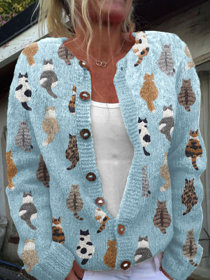 Cathy | The Cat Print Cardigan