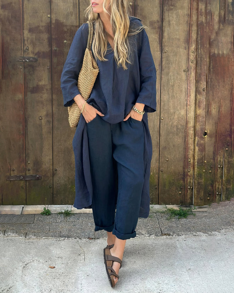 Odette | Elegant Loose V-Neck Set