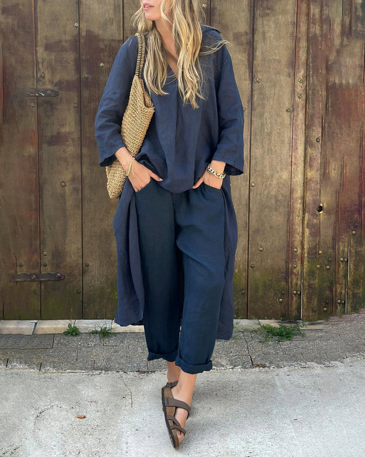 Odette | Elegant Loose V-Neck Set