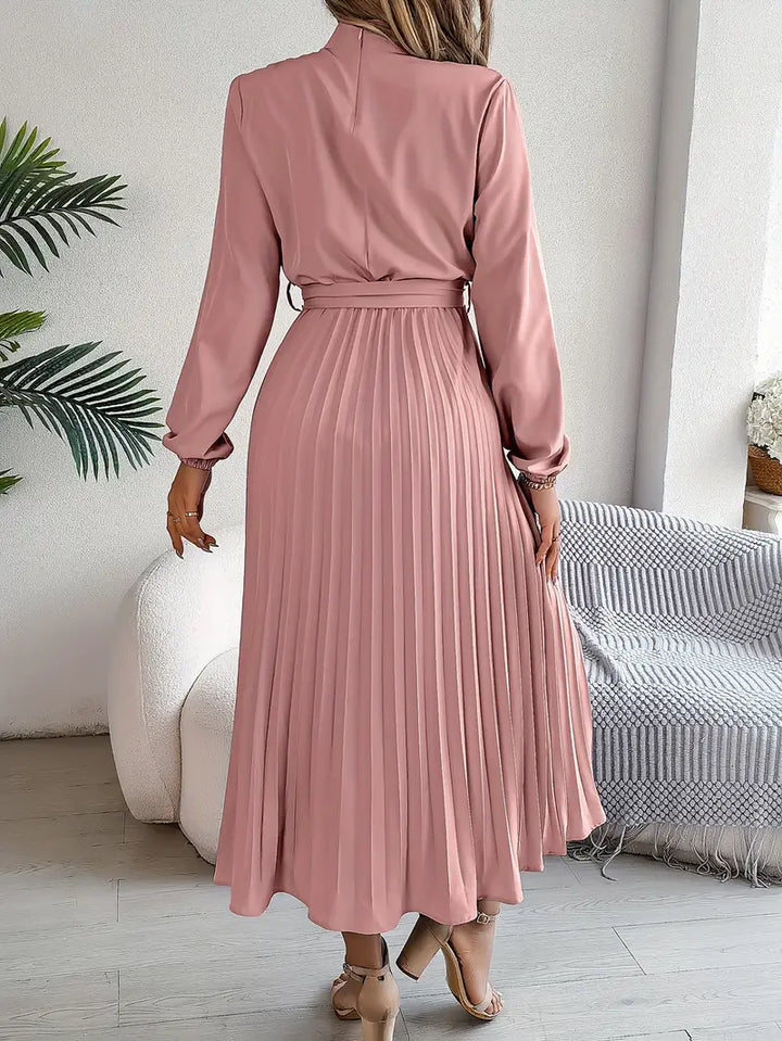 Isabella | Long-Sleeve Belted Waist Midi Dress