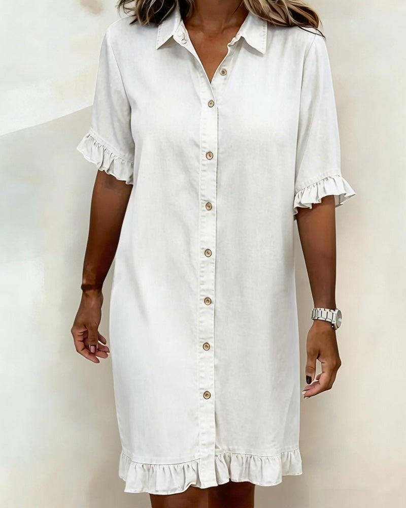 Anna | Comfortable Denim Dress with Flattering Ruching