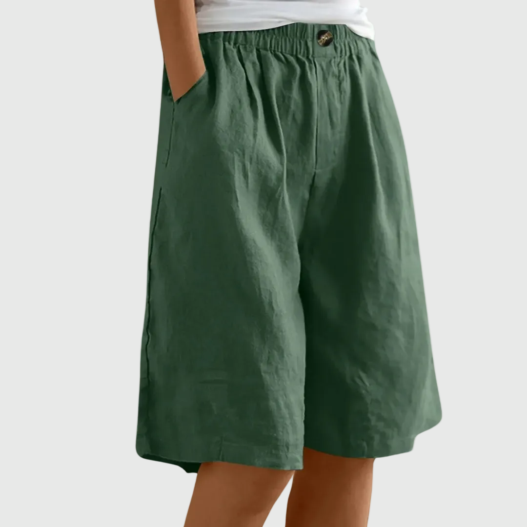 Ella Elastic Waist Wide Leg Shorts