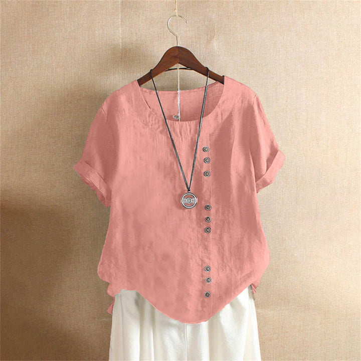Adeline | Short Sleeve Round Neck Blouse
