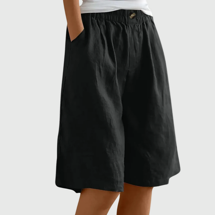 Ella Elastic Waist Wide Leg Shorts
