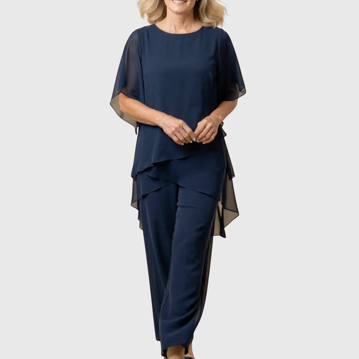 Linda | Draped Palazzo Trouser Set