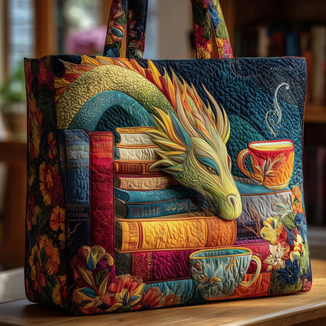 Artisan Tote Bag - Dragon Book Reader and Mugs