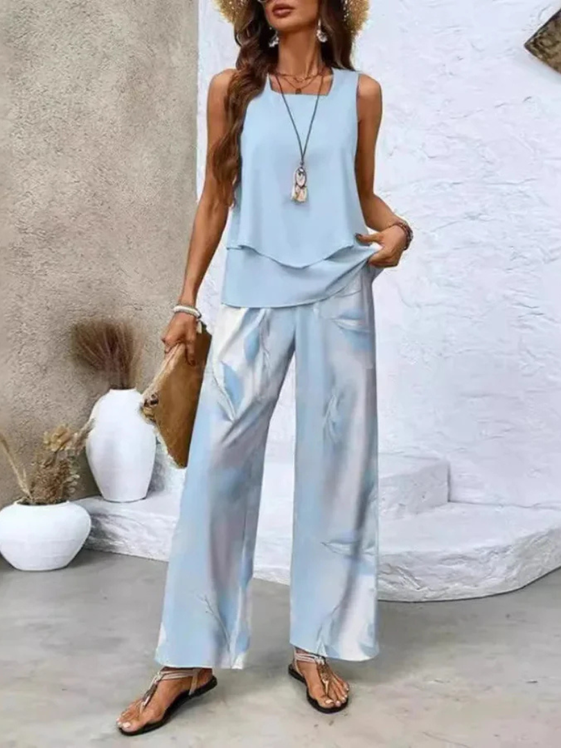 Ovelynra™ | Sleeveless Top and Wide-Leg Trousers
