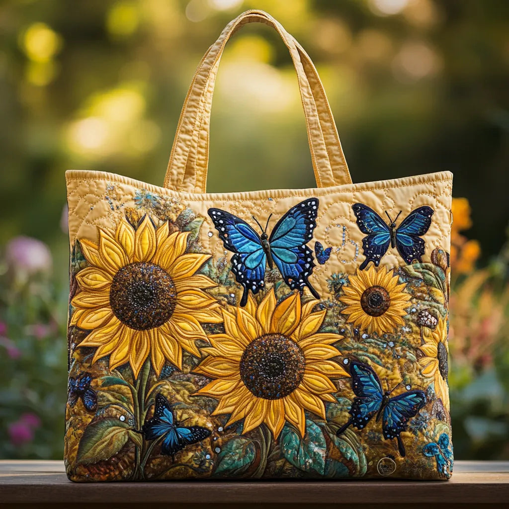 Craft Bag - Sunflowers and Blue Butterflies