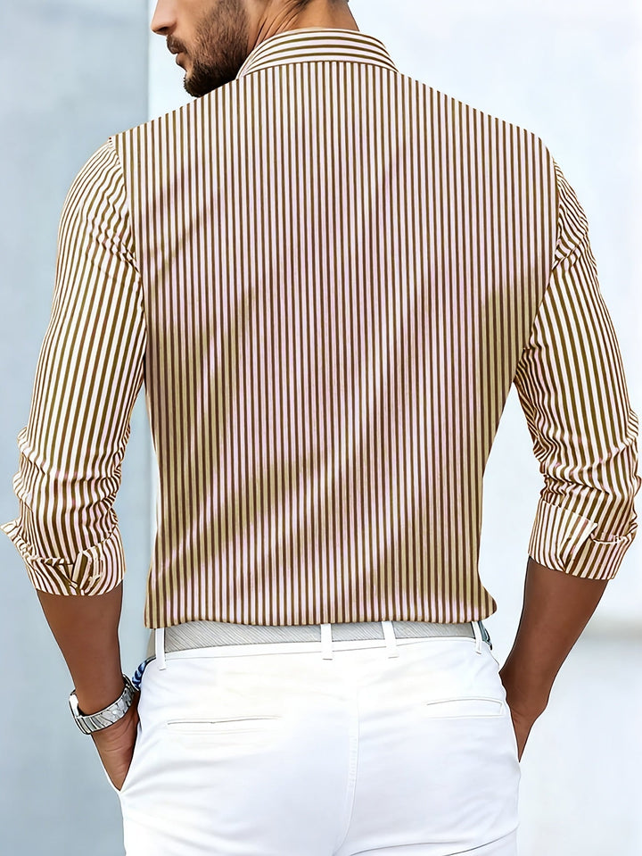 Emerson | Camicia da uomo a righe vintage a maniche lunghe