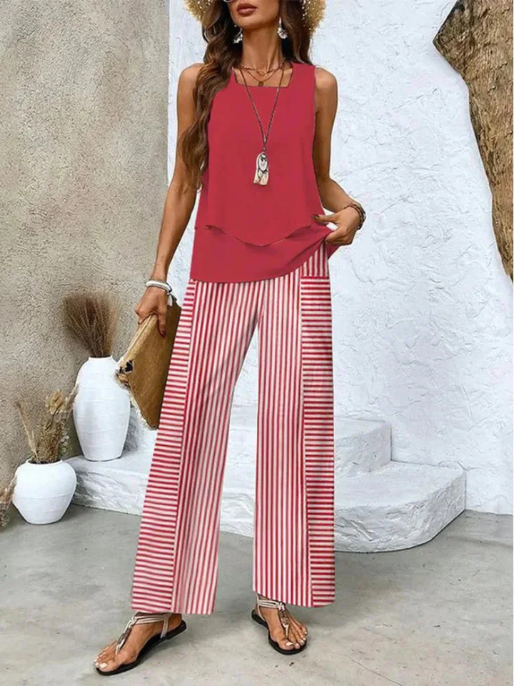 Ovelynra™ | Sleeveless Top and Wide-Leg Trousers