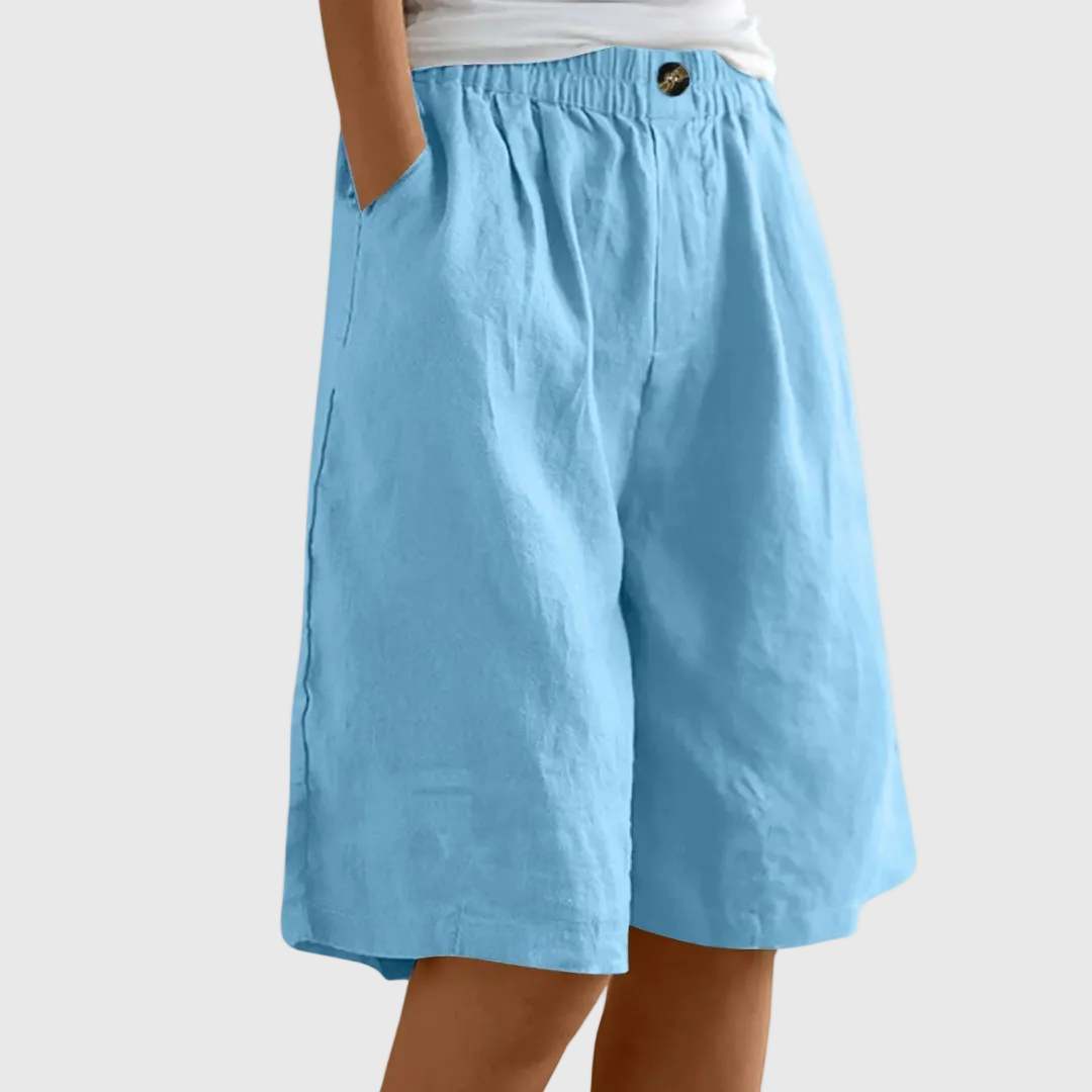 Ella Elastic Waist Wide Leg Shorts