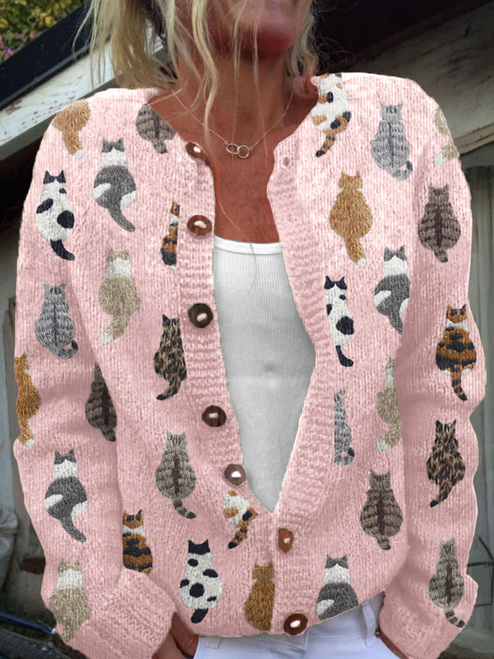 Cathy | The Cat Print Cardigan