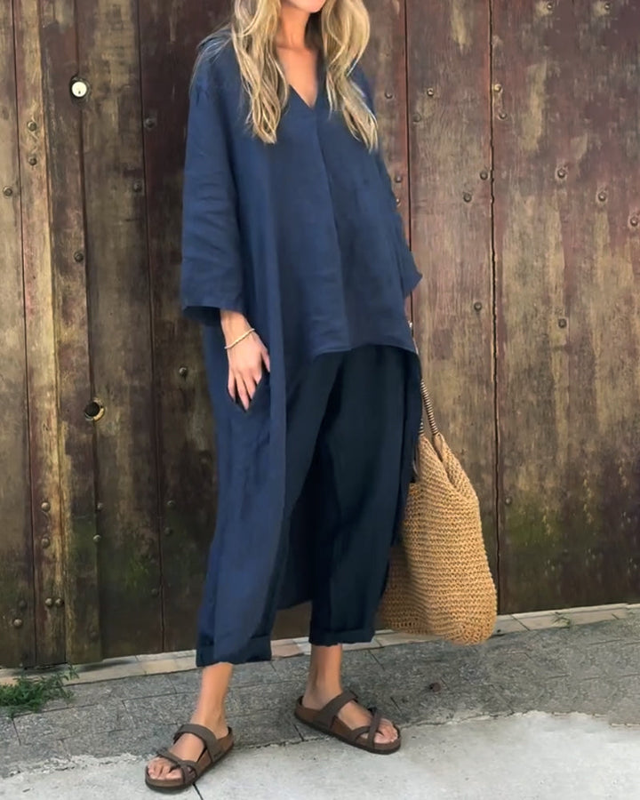 Odette | Elegant Loose V-Neck Set