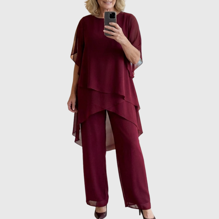Linda | Draped Palazzo Trouser Set