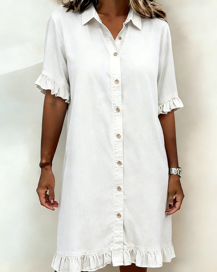 Anna | Comfortable Denim Dress with Flattering Ruching