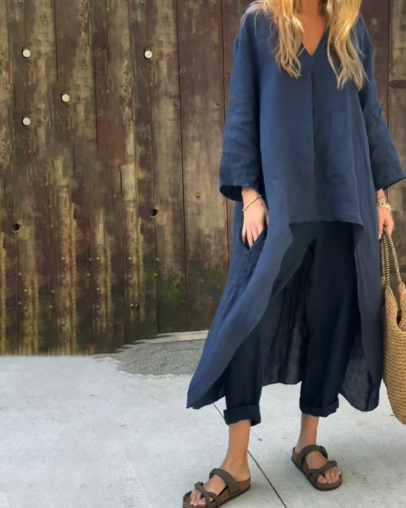 Odette | Elegant Loose V-Neck Set