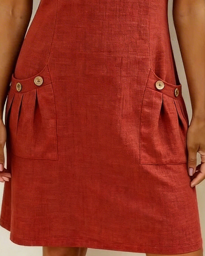 Cotton Dress with Zip Pocket