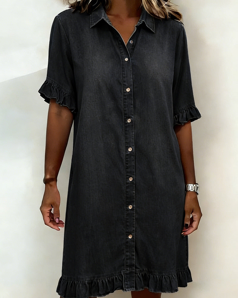 Anna | Comfortable Denim Dress with Flattering Ruching