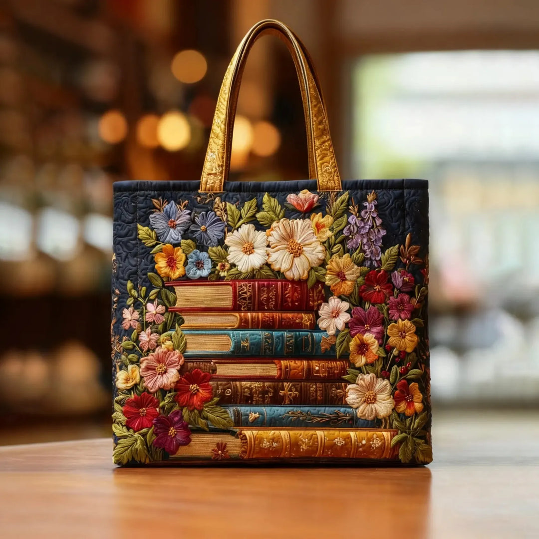 Craft Tote - Floral Print and Books