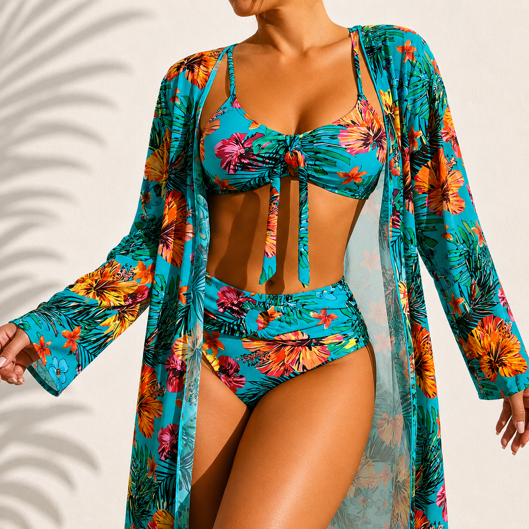 Dilan | Elegant Tropical Marie 3-Piece Bikini