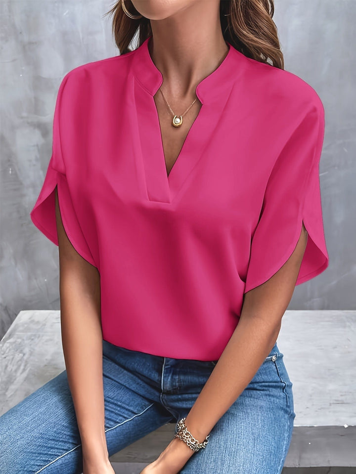 Savannah | Elegant Draped V-Neck Blouse