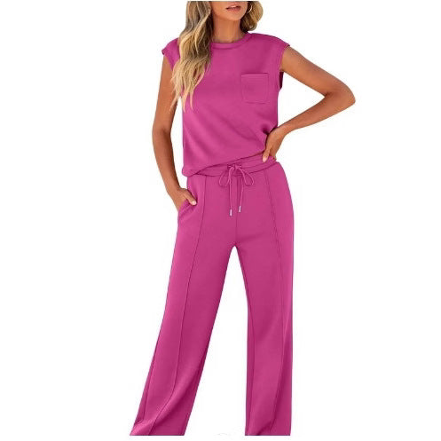 CYNTHIA | CAP SLEEVE TOP AND TROUSERS SET