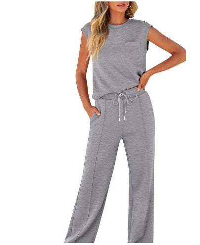 CYNTHIA | CAP SLEEVE TOP AND TROUSERS SET