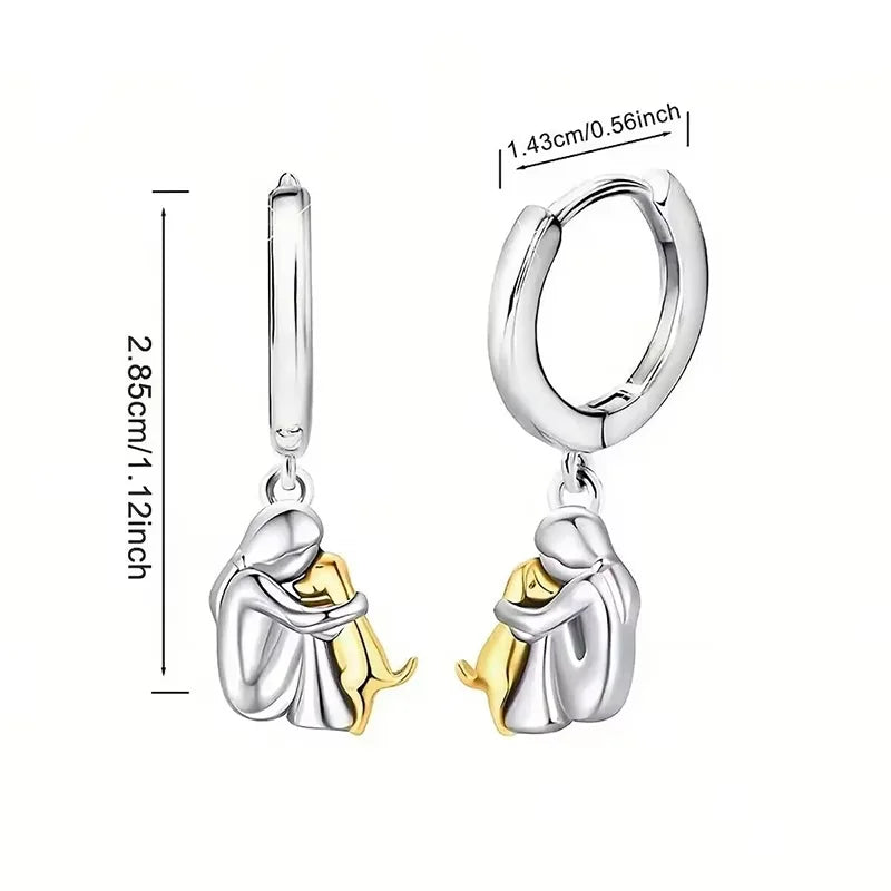Poppy | Earrings with Dog Icon (Round Closure)