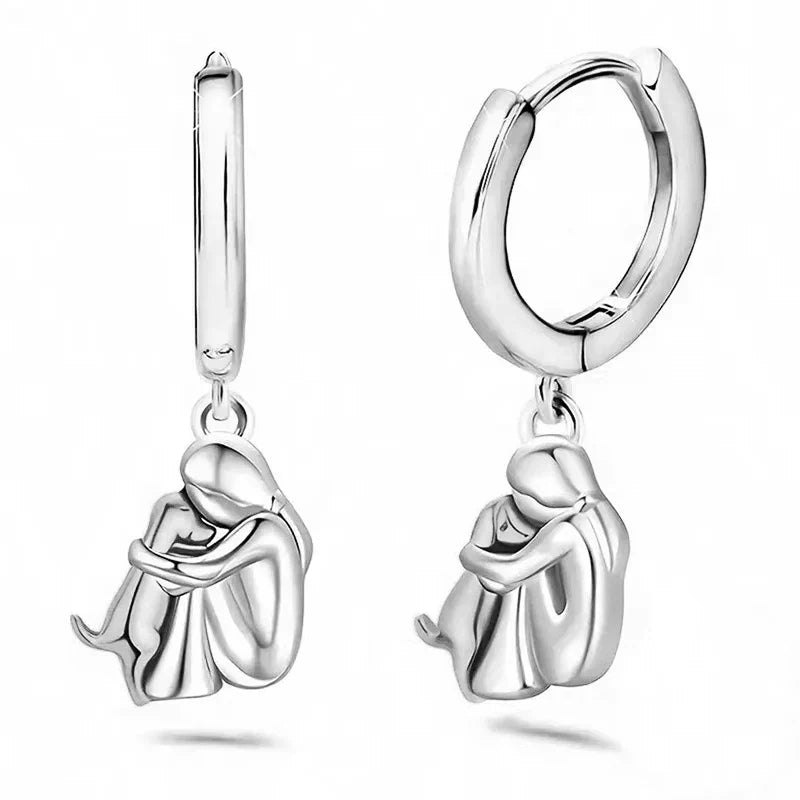 Poppy | Earrings with Dog Icon (Round Closure)