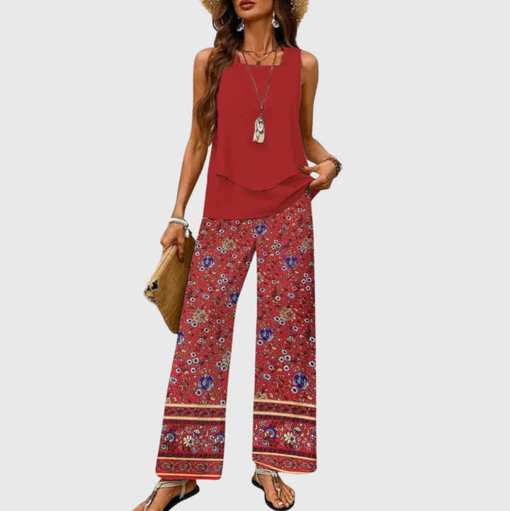 Ovelynra™ | Sleeveless Top and Wide-Leg Trousers