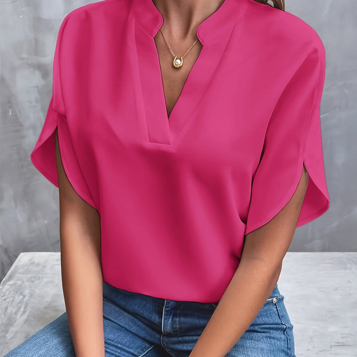 Savannah | Elegant Draped V-Neck Blouse