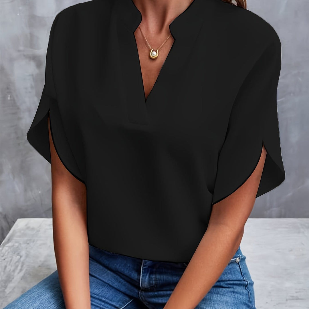 Savannah | Elegant Draped V-Neck Blouse