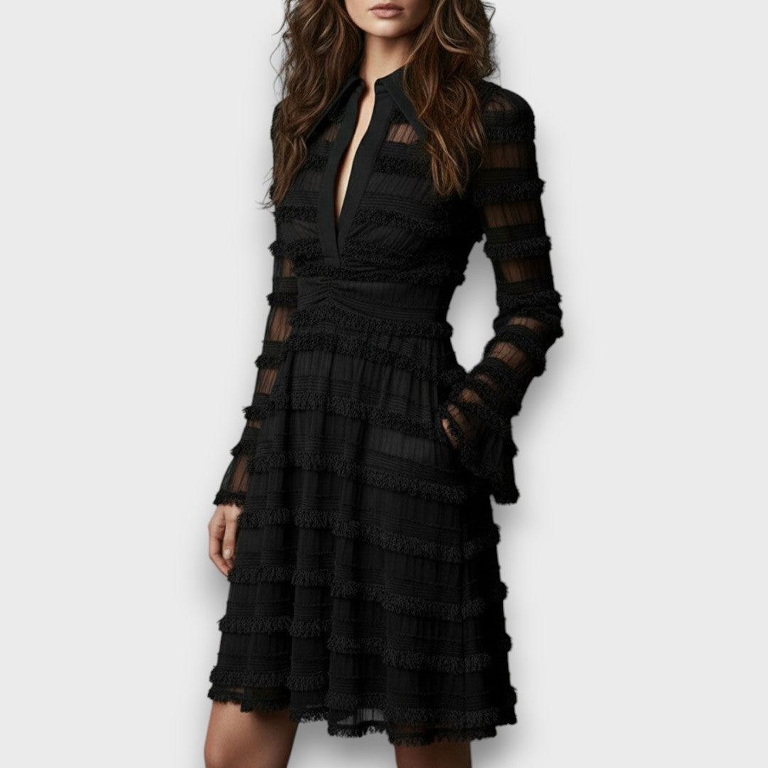 Cornelia | Timeless V-Neck Long Sleeve Dress