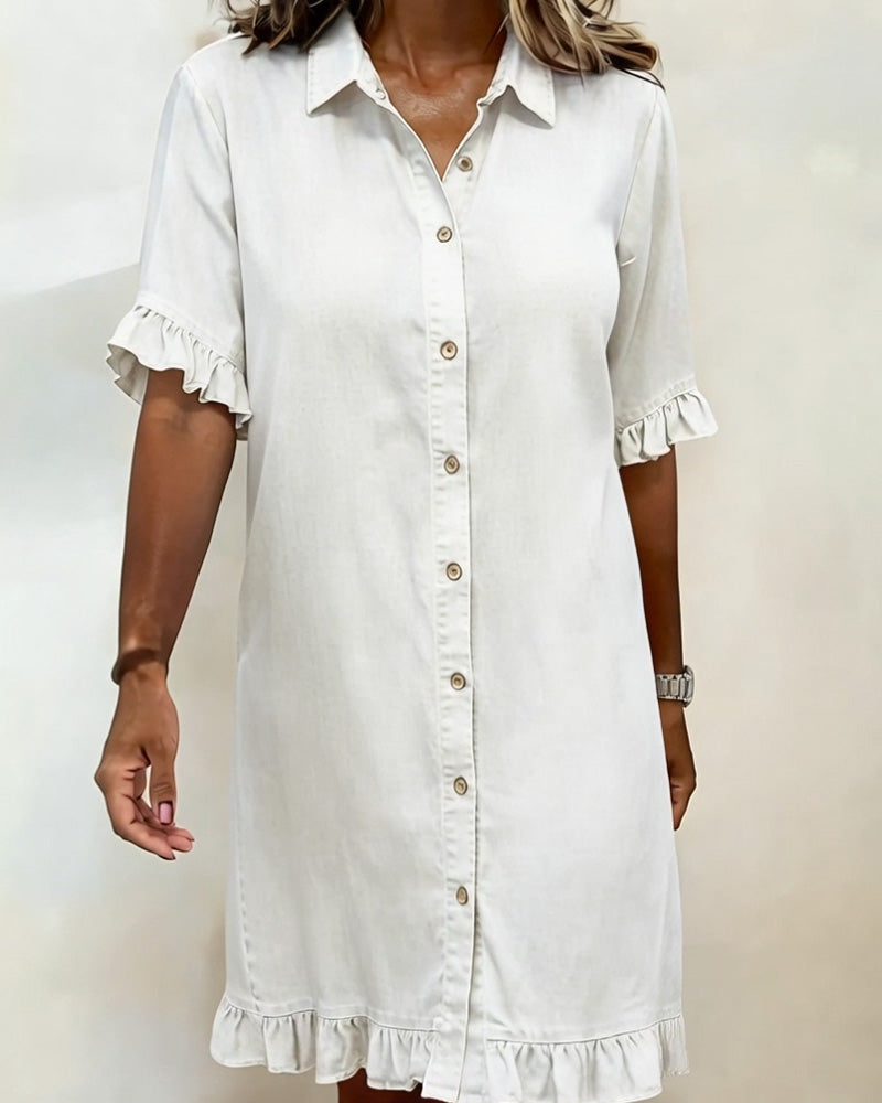 Anna | Comfortable Denim Dress with Flattering Ruching