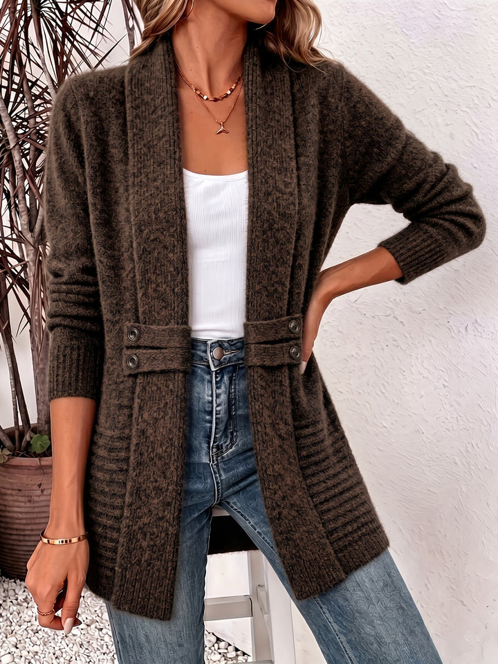 Freya | Elegant Cardigan - Open Front & Fitted Waist