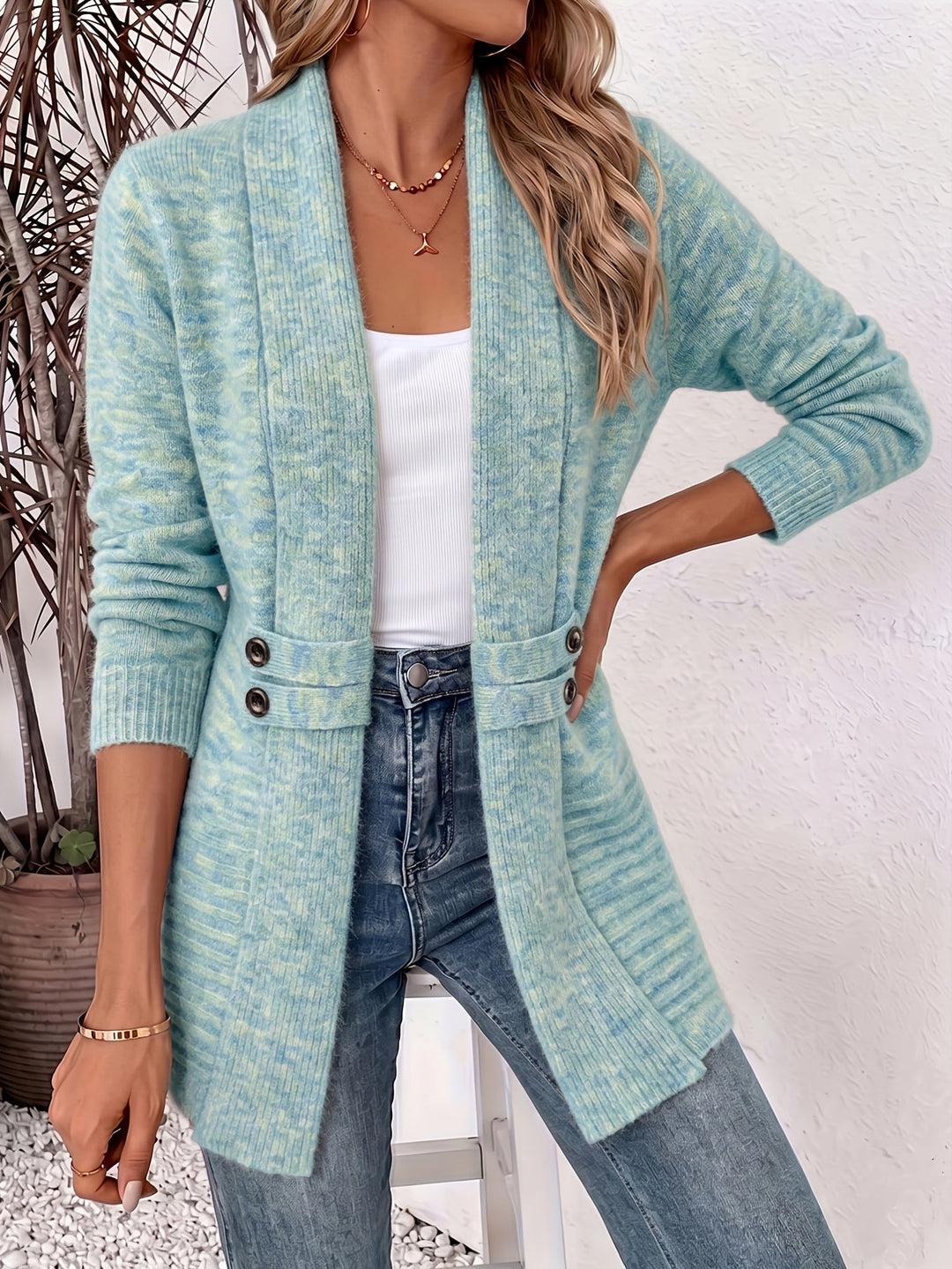 Freya | Elegant Cardigan - Open Front & Fitted Waist