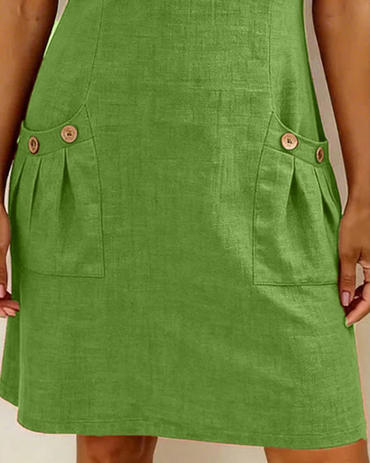 Cotton Dress with Zip Pocket