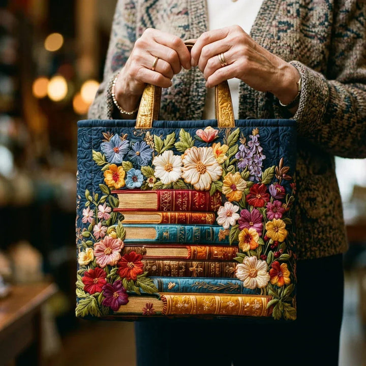 Craft Tote - Floral Print and Books
