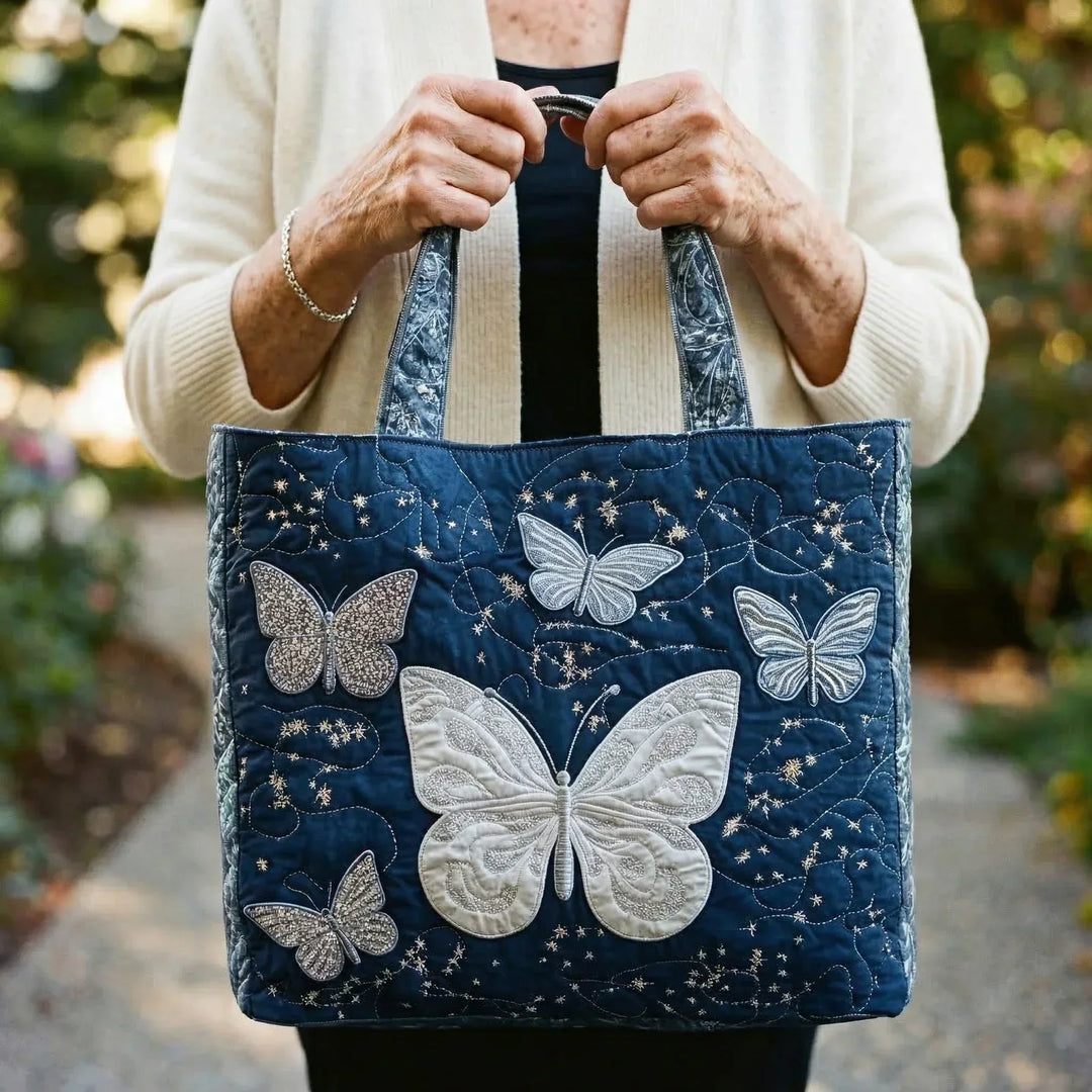 Handcrafted Bag - Silver Butterfly