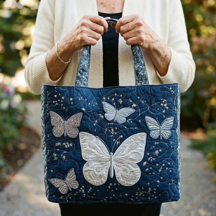 Handcrafted Bag - Silver Butterfly